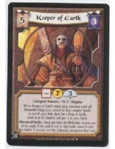 Keeper of Earth - Unaligned Samurai · Yu 3 · Singular When Keeper of Earth enters play, you may send all elemental Rings you c