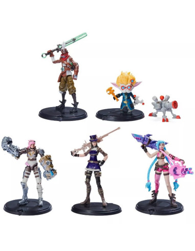 Set 5 Figures Heimerdinger, Jinx, Vi, Caitlyn y Ekko. League of Legends  - 