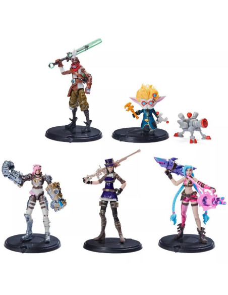 Set 5 Figures Heimerdinger, Jinx, Vi, Caitlyn y Ekko. League of Legends  - 