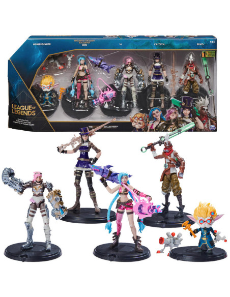 Set 5 Figures Heimerdinger, Jinx, Vi, Caitlyn y Ekko. League of Legends  - 