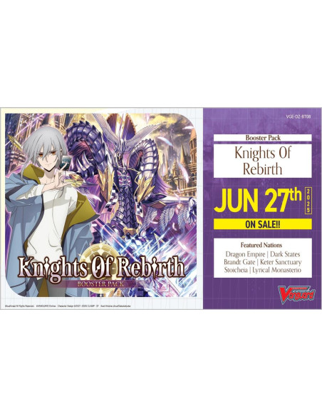 RESERVA Knights of Rebirth DZ-BT08: Caja de Sobres (16)  - Este producto es una RESERVA, y se servirá en la fecha de salida: 27/