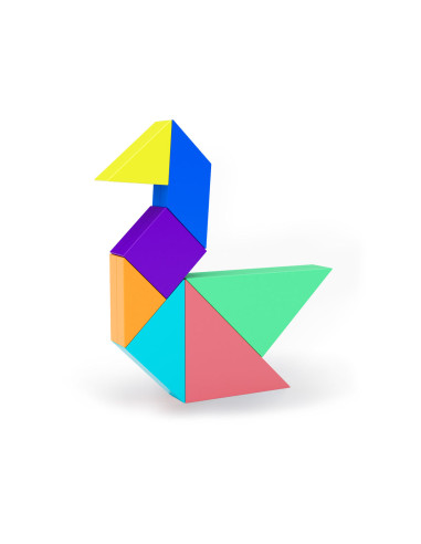 Click Clack Tangram  - Coloca las piezas correctamente para superar todos los retos (7 piezas)Tamaño de las piezas: 14,5 x 15,5 