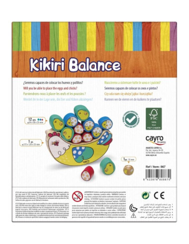 Kikiri Balance  -  Juego de Mesa para Niños - Equilibra Las Piezas según los Dados - 2 a 8 Jugadores