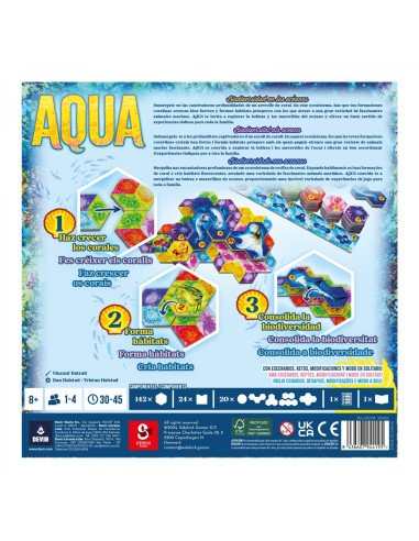 Aqua  - ¡Sumérgete en las cautivadoras profundidades de un arrecife de coral! En este ecosistema, haz que tus formaciones corali