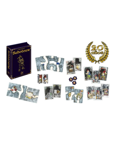 Saboteur 20 Aniversario  - Saboteur: 20 Aniversario es un juego de cartas que se presenta como la edición 20 aniversario de uno 