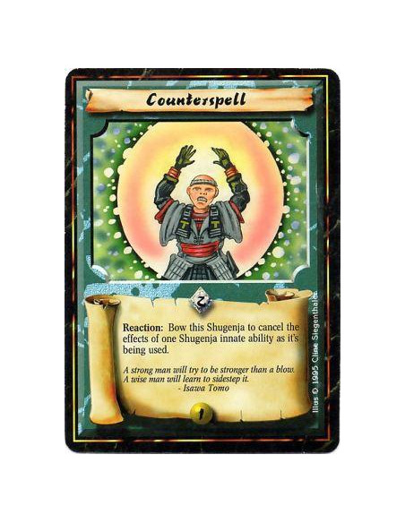 Counterspell  - Reaction: Any number of times per turn, before the effects of a Shugenja's ability resolve, bow this Shugenja: N