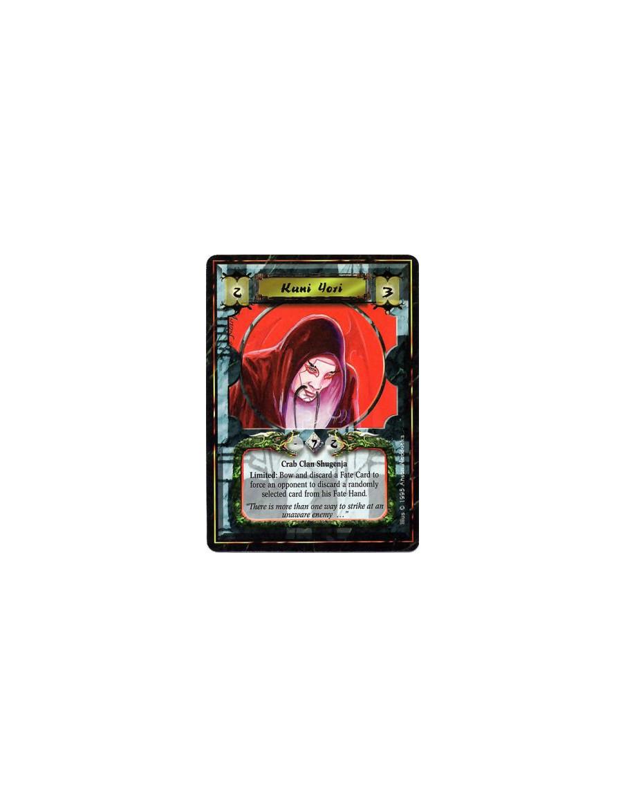 Kuni Yori  - Crab Clan • Shugenja	  Limited: Any number of times per turn, bow Yori and discard a card, and target another playe