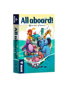 All Aboard!. Juego de Mesa  - “¡Nos hundimos!” grita el elefante: “¡Ese ratón pesa demasiado!” “¡No te preocupes!” susurra el le