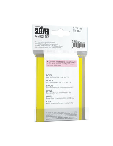 Fundas Amarillo Just Sleeves Japanese size (62x89) (60)  - Fundas del tamaño Small / estandar japonés para juegos como Yu-Gi-Oh!