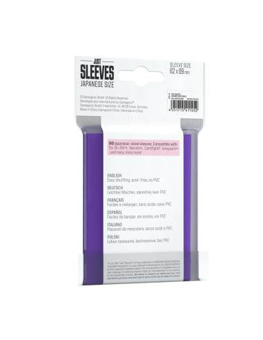 Purple Just Sleeves Japanese size (62x89) (60)  - Fundas del tamaño Small / estandar japonés para juegos como Yu-Gi-Oh!, Weiß Sc