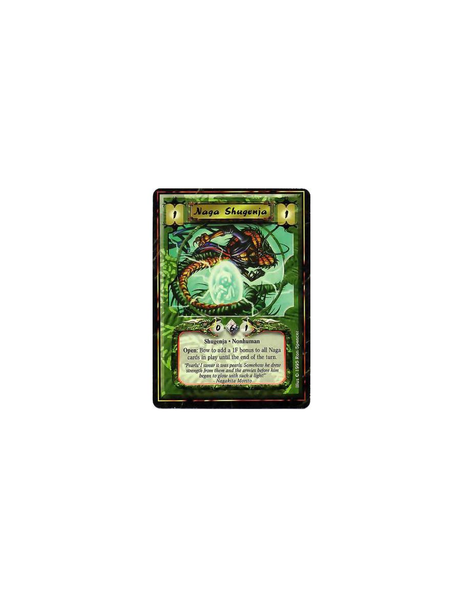 Naga Shugenja  - Shugenja. Nonhuman Open: Bow the Naga Shugenja. Each Naga card in play gains +1F until the turn ends.