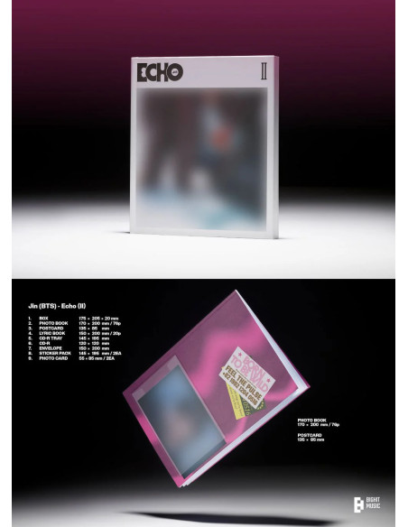 BTS - JIN - Echo (2nd Mini Album)  - BTS - JIN - Echo (2nd Mini Album)3 Versiones:  Echo (I), Echo (II) y Echo (III) Contenido: 