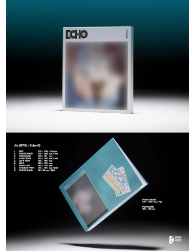 BTS - JIN - Echo (2nd Mini Album)  - BTS - JIN - Echo (2nd Mini Album)3 Versiones:  Echo (I), Echo (II) y Echo (III) Contenido: 