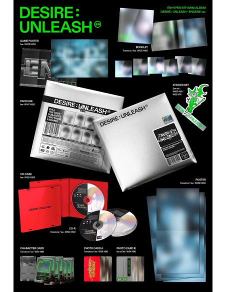 ENHYPEN - DESIRE : UNLEASH 6th Mini Album (Engene Ver.)  - ENHYPEN - DESIRE : UNLEASH 6th Mini Album (Engene Ver.)7 Versiones: S
