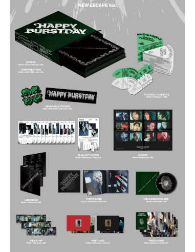 SEVENTEEN - HAPPY BURSTDAY (5th Album)  - SEVENTEEN - HAPPY BURSTDAY (5th Album)3 Versiones: NEW ESCAPE (Verde Oscuro), NEW MYSE