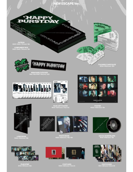 SEVENTEEN - HAPPY BURSTDAY (5th Album)  - SEVENTEEN - HAPPY BURSTDAY (5th Album)3 Versiones: NEW ESCAPE (Verde Oscuro), NEW MYSE