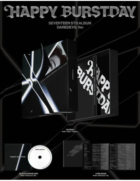 SEVENTEEN - HAPPY BURSTDAY (5th Album) DAREDEVIL  - SEVENTEEN - HAPPY BURSTDAY (5th Album) DAREDEVILContenido:  1 CD 1 Lyric Boo