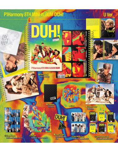 P1HARMONY - DUH! (8th Mini Album)  - P1HARMONY - DUH! (8th Mini Album)2 Versiones: D Ver. (Letras Rosas) y U Ver. (Letras Amaril