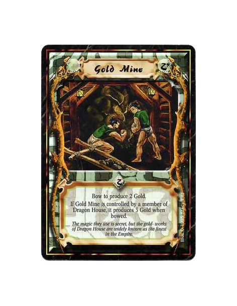 Gold Mine  - MineMine. Bow this card: Produce 2 Gold, or 3 Gold if you are a Lion Clan player.