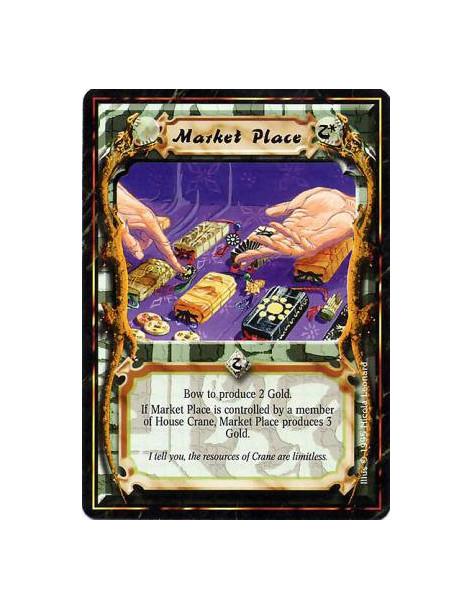Marketplace  - MarketBow this card: Produce 2 Gold, or 3 Gold if you are a Crane Clan player.