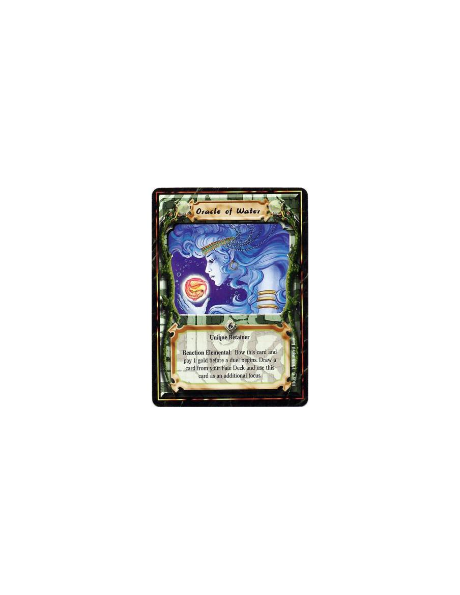 Oracle of Water  - Water • Oracle • Retainer • UniqueBattle: Any number of times per turn, bow this card, pay 1 Gold, and target