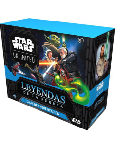 Caja de Presentación Leyendas de la fuerza (Esp) Star Wars Unlimited  - 6 Sobres de ampliacion 2 Cartas Promocionales 19 Indicad