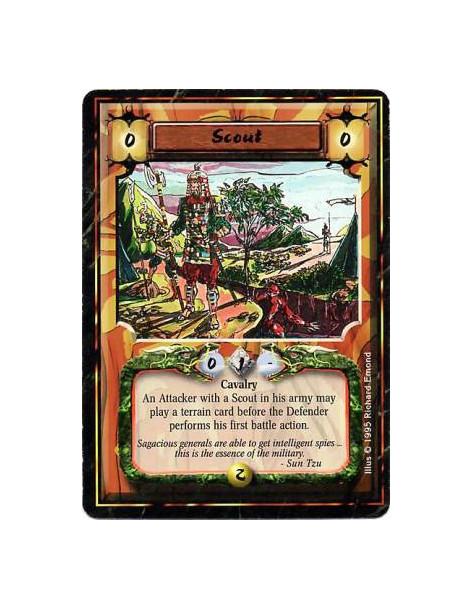 Scout  - Cavalry • ScoutAfter engaging, if this card is attacking at the current battlefield: You may take an additional action