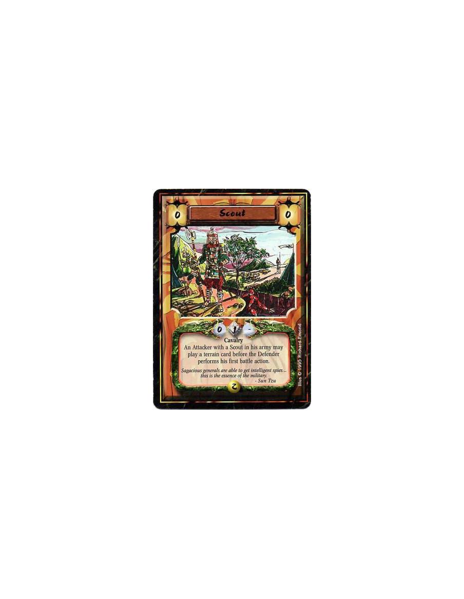 Scout  - Cavalry • ScoutAfter engaging, if this card is attacking at the current battlefield: You may take an additional action 