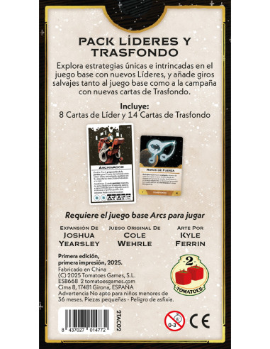 Arcs. Pack Líderes y Trasfondo. (Spanish version)  - 