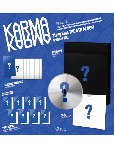(PRE-ORDER) STRAY KIDS - [KARMA] 4th Album COMPACT  - (PRE-ORDER) STRAY KIDS - [KARMA] 4th Album COMPACTEste producto es una pre