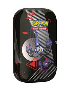 Escarlata y Púrpura 10.5 Fulgor Negro y Llama Blanca: Minilata Chandelure (Inglés)  - 1 Pokemon Black Bolt Booster Pack per Tin 