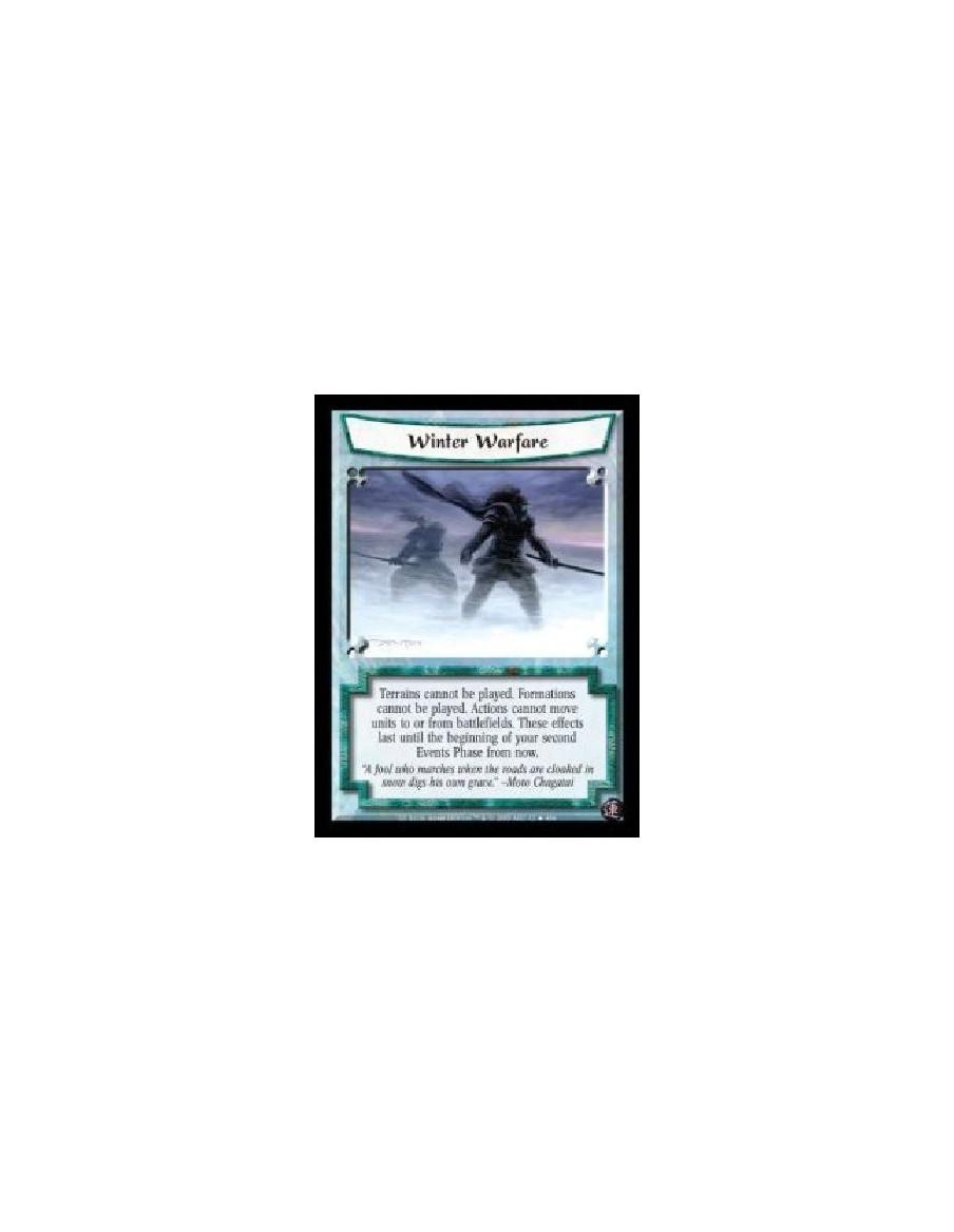 Winter Warfare (Español)  - Terrains cannot be played. Formations cannot be played. Actions cannot move units to or from battlef