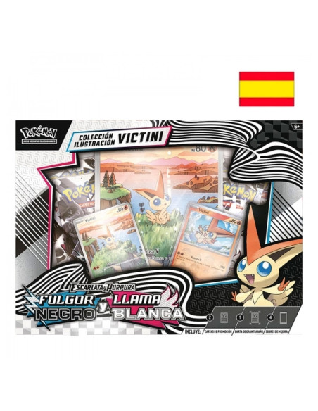 Colección Ilustrada Victini Fulgor Negro y Llama Blanca. Español  - En cada Caja de Unova Poster Collection del set especial enc