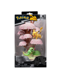 Figura Pokemon Bosque de Primavera. Pikachu y Caterpie  - Figura Pokemon Bosque de Primavera. Pikachu y Caterpie