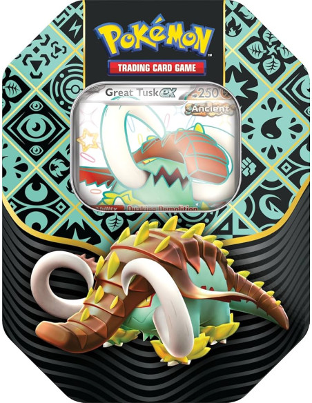 Paldean Fates Tin Great Tusk EX. (English)  - 