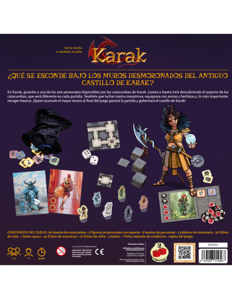 Karak (Caja dañada)  - En Karak, cada jugador conducirá uno de los seis diferentes personajes dentro del laberinto de Karak. Pie