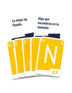 Quick Stop. Juego de Mesa  - 240 situaciones divertidas &amp; delirantes  Reparte 5 cartas de letra a cada jugador/a y revela un 2