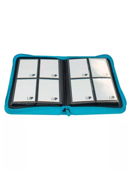 Album 4 Bolsillos Azul Petróleo. Capacidad para 160 cartas.  - Carpeta con cremallera 4 bolsillos PRO-Binder Zippered Verde azul
