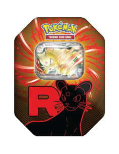Team Rocket Tin. Persian Ex (Spanish)  - Cada Team Rocket Tin incluye:  1 carta promocional foil de Mewtwo ex. 4 sobres de mejor