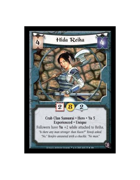Hida Reiha Exp (Español)  - Crab Clan Samurai · Hero · Yu 5 · Experienced · Unique. Followers have Yu +2 while attached to Reiha