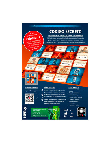 Código Secreto  - En Código secreto somos agentes que intentamos encontrar a nuestros compañeros antes que el otro equipo lo hag