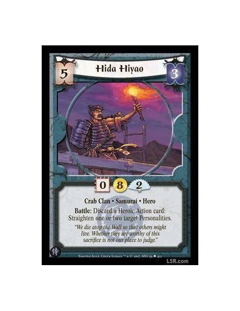 Hida Hiyao (Español)  - Crab Clan · Samurai · Hero. Battle: Discard a Heroic Action card: Straighten one or two target Personali