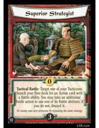 Superior Strategist (Spanish)  - Tactical Battle: Target one of your Tacticians: Search your Fate deck for an Action card with a