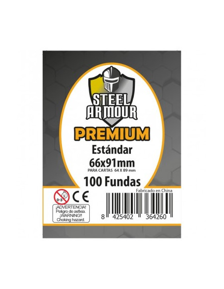 Sleeves Standard Premium (100) Steel Armour  - Sleeves Standard Premium (100) Steel Armour  66x91mm100