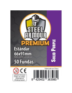 Fundas Estandar Premium Opacas Moradas Steel Armour (50)  - Fundas Estandar Premium Opacas Moradas Steel Armour (50)
