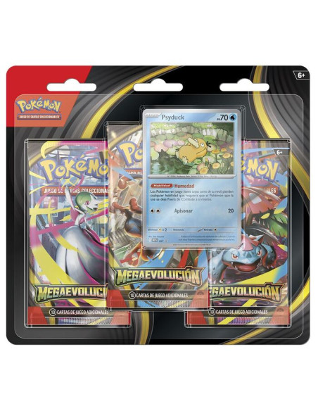 Megaevolución: Blister 3 Sobres Psyduck (Español)  - Megaevolución: Blister 3 Sobres Psyduck (Español)