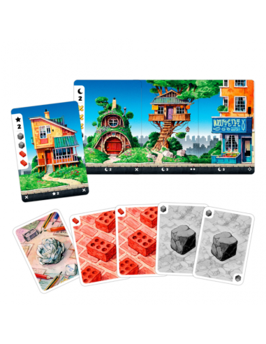 Barrio. Juego de Mesa  - Construye casas para formar la mejor panorámica del Barrio, pero cuidado porque aquí compartes los mate