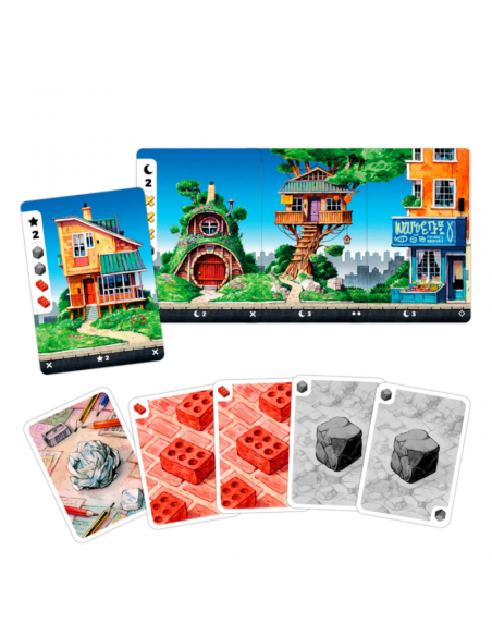 Barrio. Juego de Mesa  - Construye casas para formar la mejor panorámica del Barrio, pero cuidado porque aquí compartes los mate