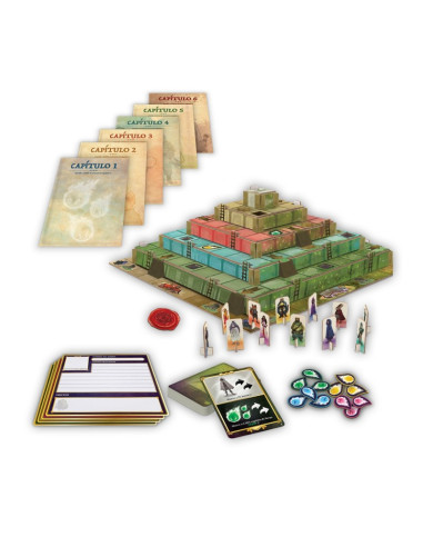 Ziggurat. Juego de Mesa  - En Ziggurat los jugadores se adentran en una campaña legacy cooperativa dividida en seis capítulos. C