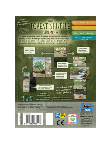 Forest Shuffle Dartmoor  - ¡Crea un hogar único en el páramo para la flora y la fauna! Las tierras de Dartmoor, llenas de colina
